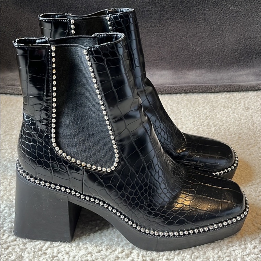 Black Block Heel Boots